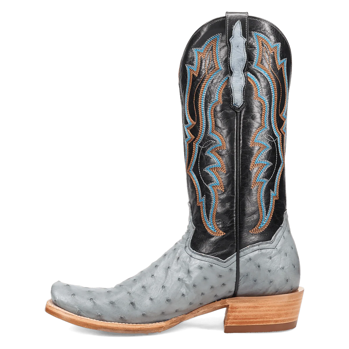 Dan Post® Brady Full Quill Ostrich Boot – DP5191 (Tan Ostrich / Navy Shaft)