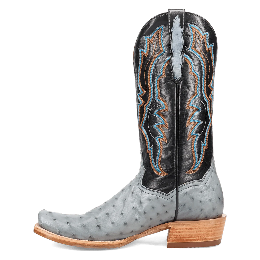 Dan Post® Brady Full Quill Ostrich Boot – DP5191 (Tan Ostrich / Navy Shaft)