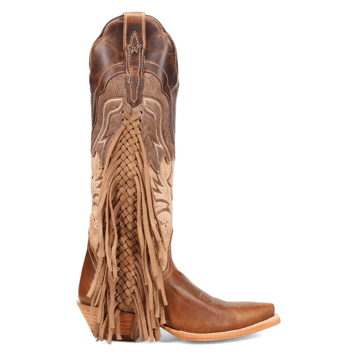 Dan Post® Dayla Western Fringe Cowgirl Boot – DP7059 (Tan, Hair-On Cowhide)