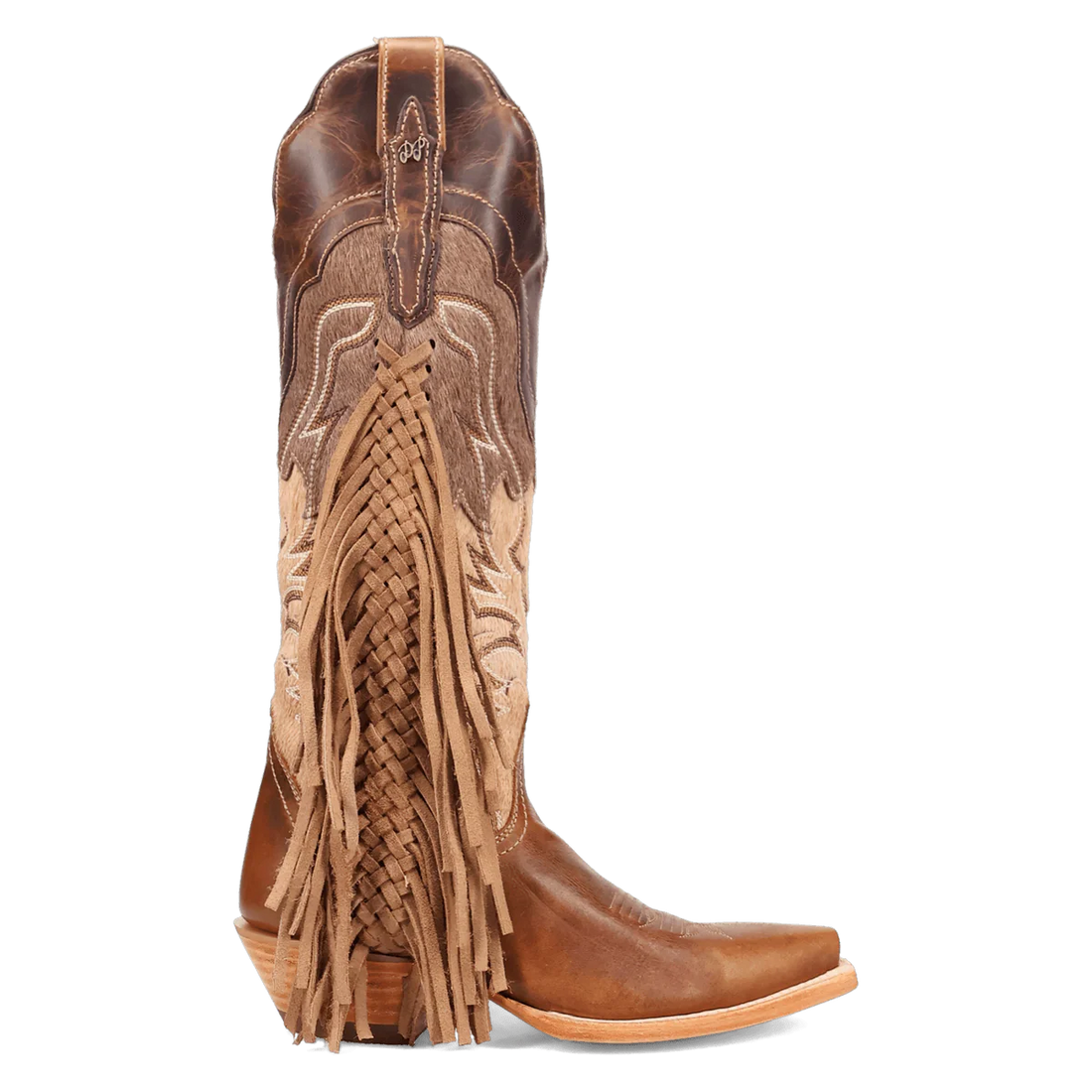 Dan Post® Dayla Western Fringe Cowgirl Boot – DP7059 (Tan, Hair-On Cowhide)