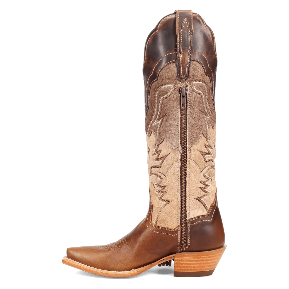 Dan Post® Dayla Western Fringe Cowgirl Boot – DP7059 (Tan, Hair-On Cowhide)