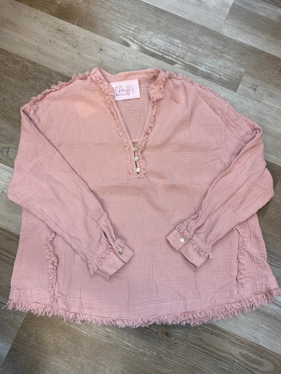 V Neck Shirt Raw Edge