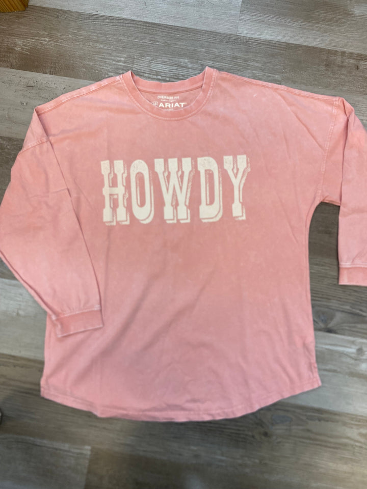 WOMENS ARIAT OVERSIZED PEACH LS TEE: 10071127