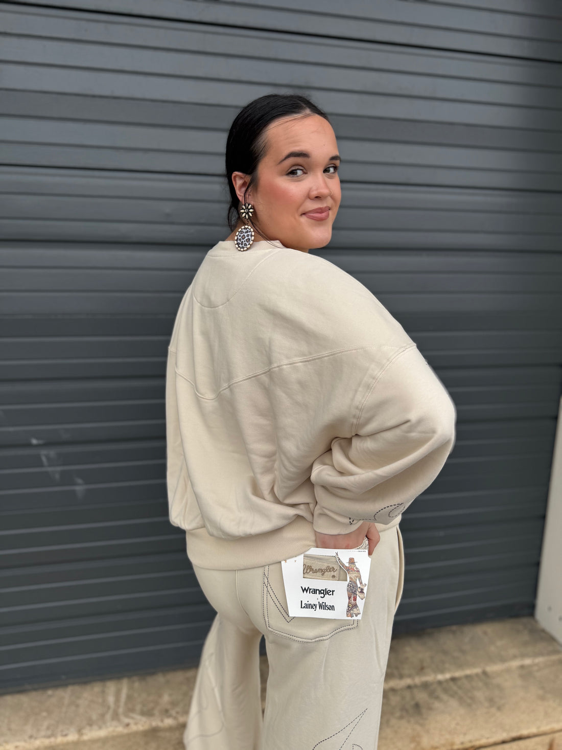 X Lainey Wilson Cowboy Sweatpants  - Cream - 112375657