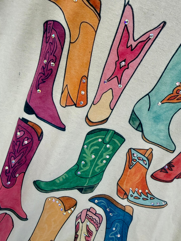 COWBOY BOOT TEE WITH BLING