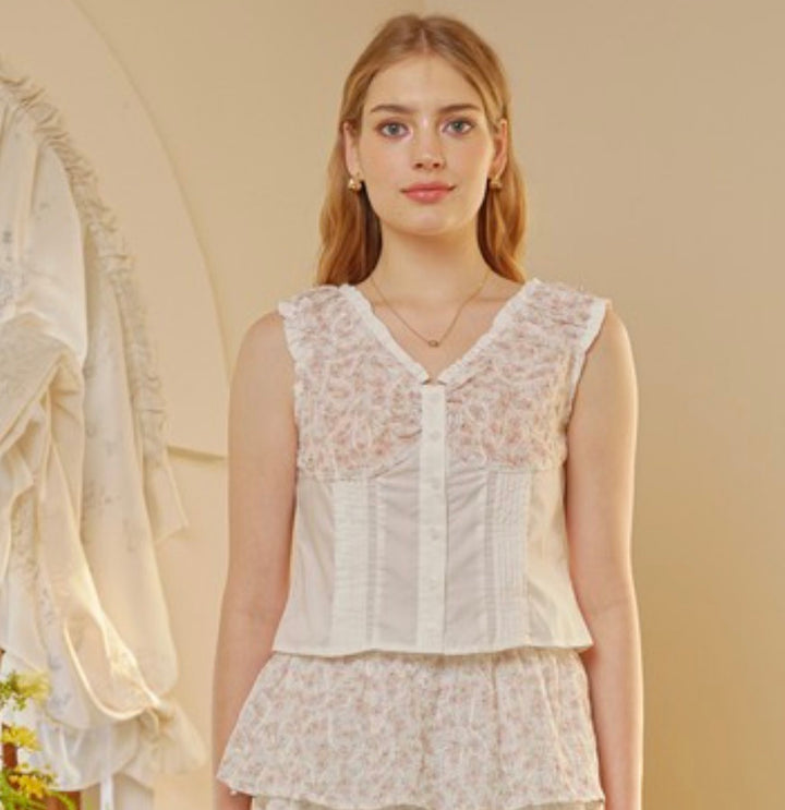 SOFT PETAL LACE MIDI SKIRT