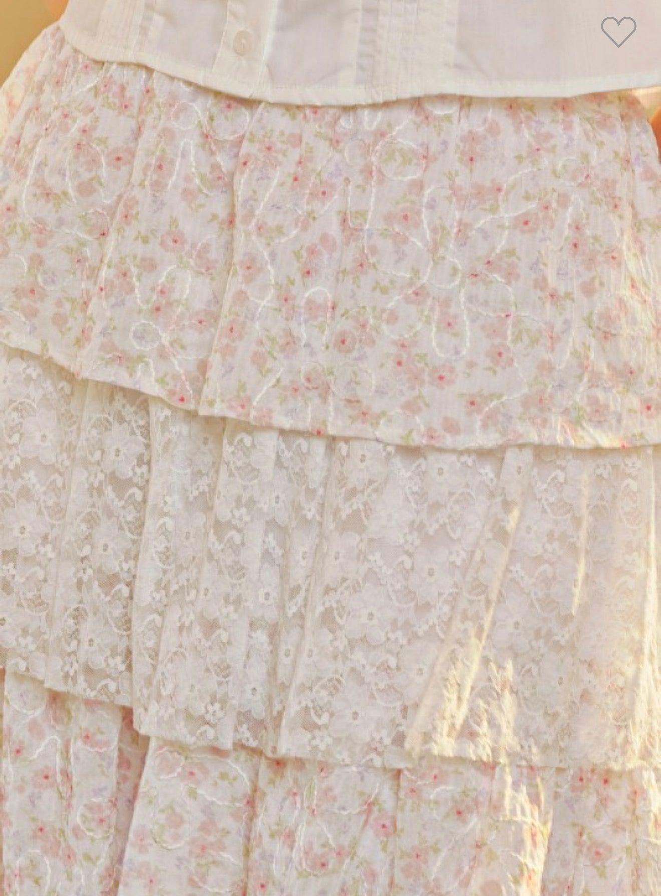 SOFT PETAL LACE MIDI SKIRT