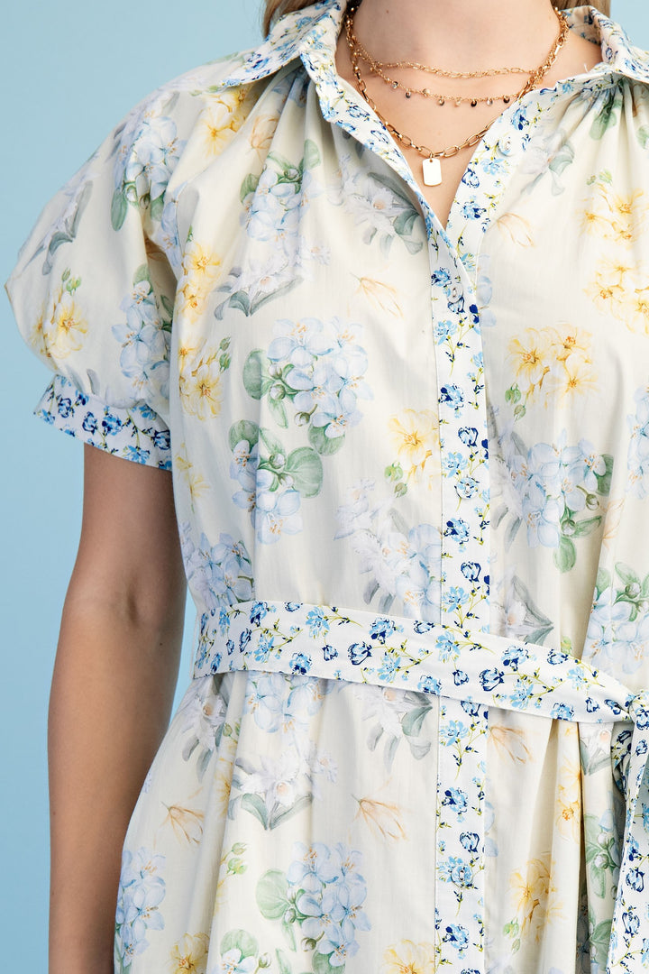 SKY BLUE BALLOON GATHERED SLEEVES