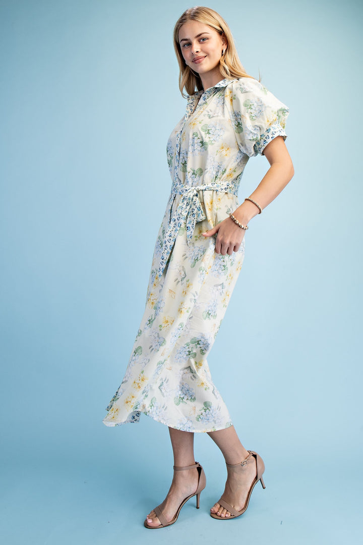 SKY BLUE BALLOON GATHERED SLEEVES