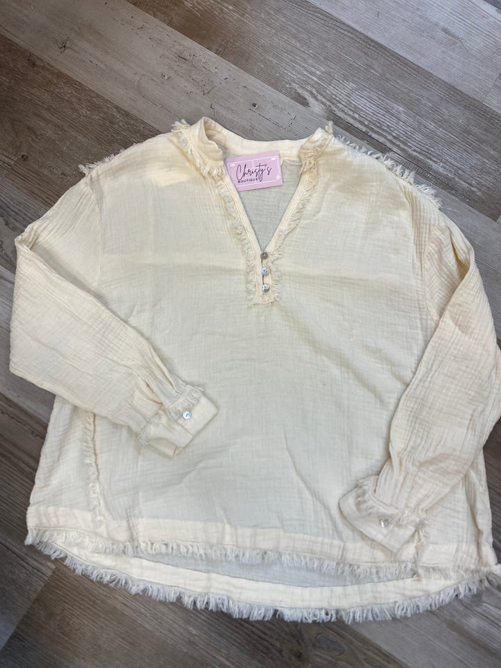 V Neck Shirt Raw Edge