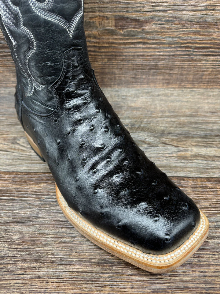 Cowtown® Men’s Genuine Cowhide Ostrich Print Western Boots (Q6086)