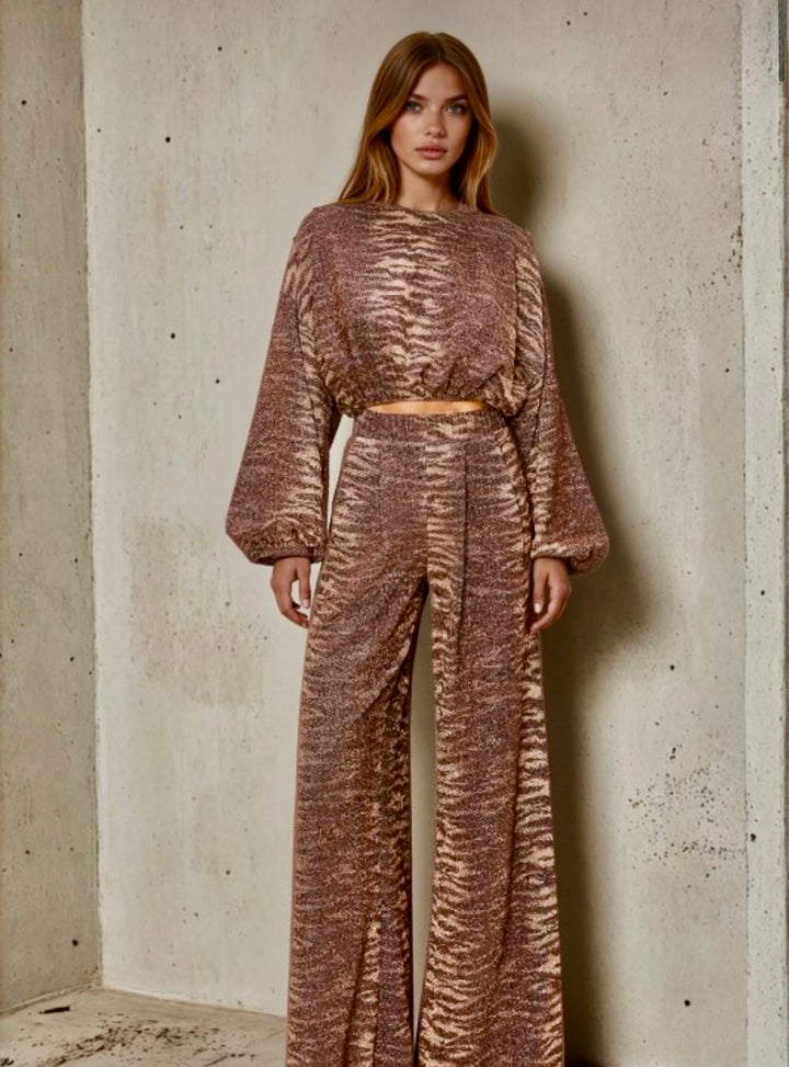 PRINTED BRONZE METALLIC TOP