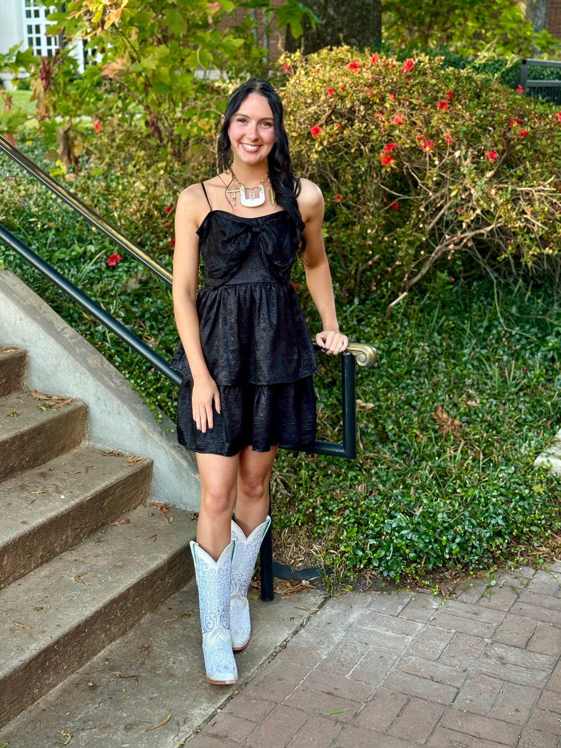 BLACK BOW MINI DRESS