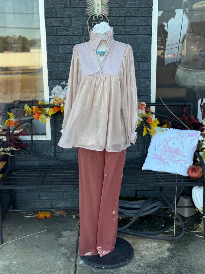 FLOWY PANT W/POCKETS TERRACOTTA SHIMMER