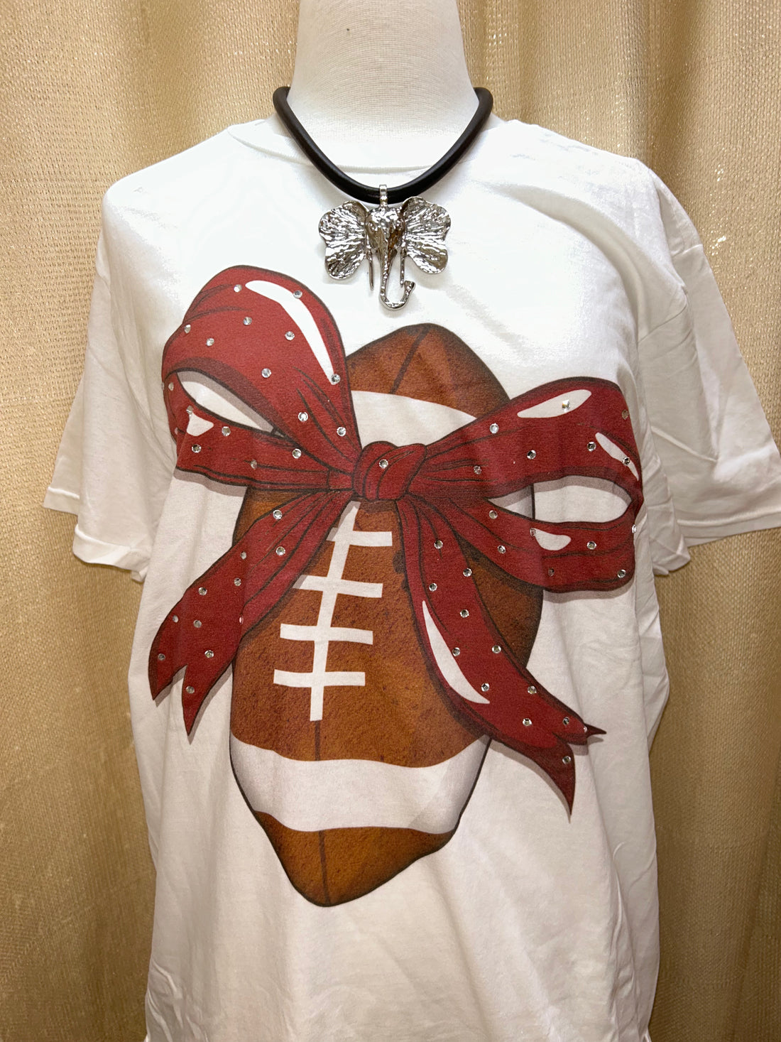 Football Rhinestone Bow Shirt