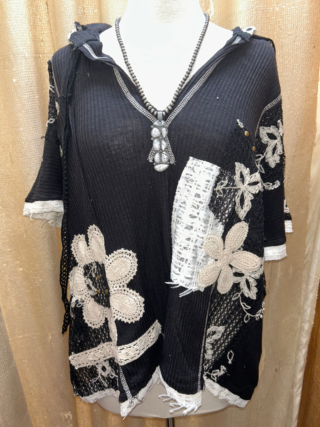 Black Flower Hoodie Shirt – YKT1395