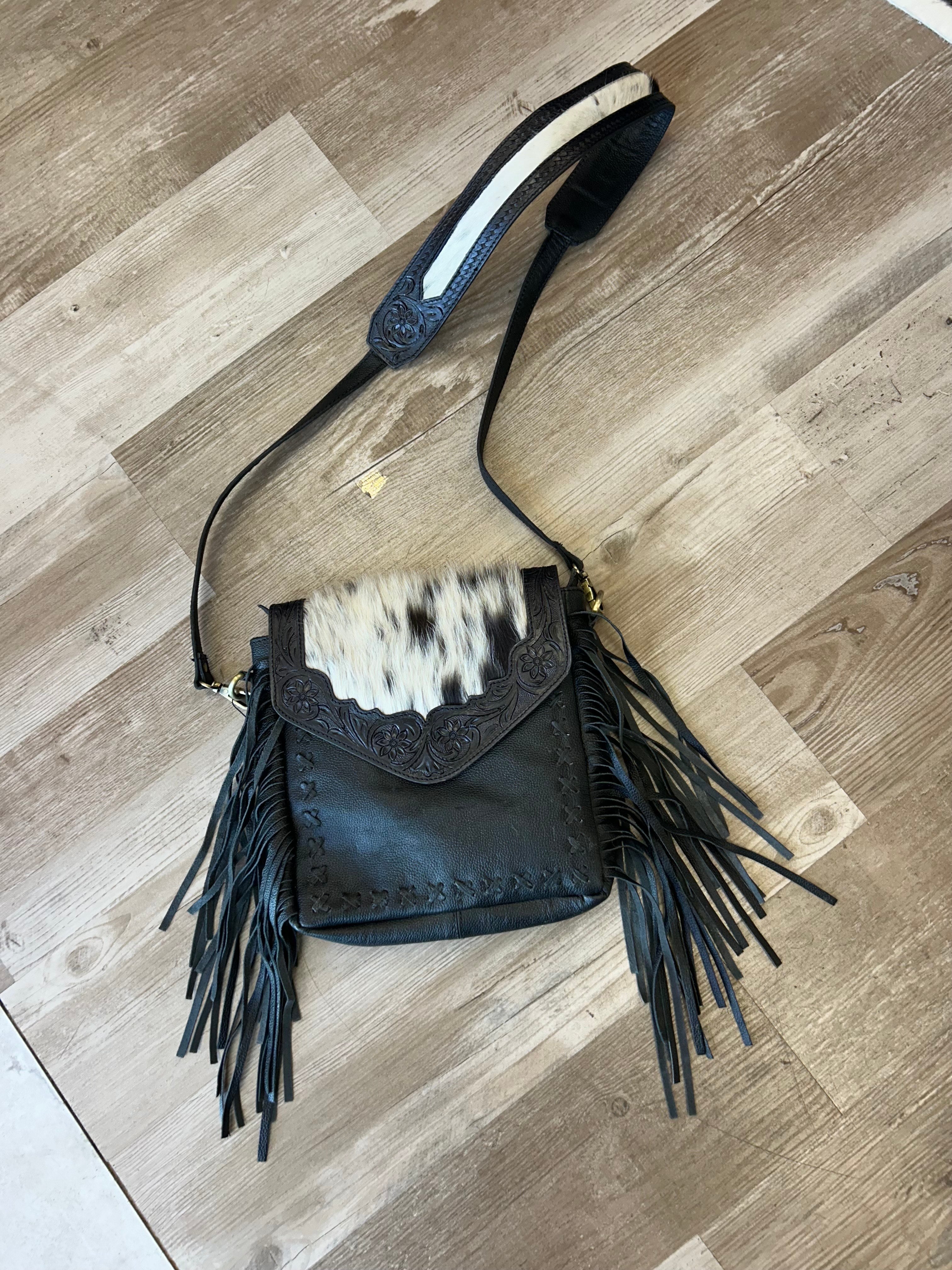 122D Brown Cowhide Leather Crossbody