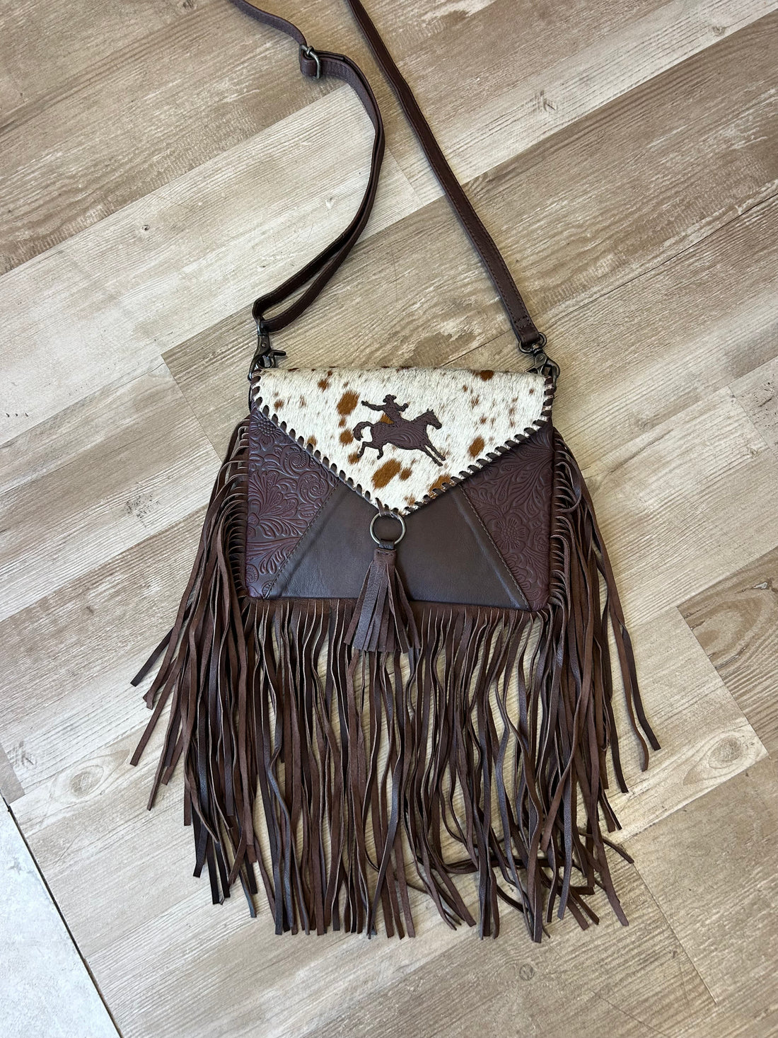 122D Brown Cowhide Leather Crossbody