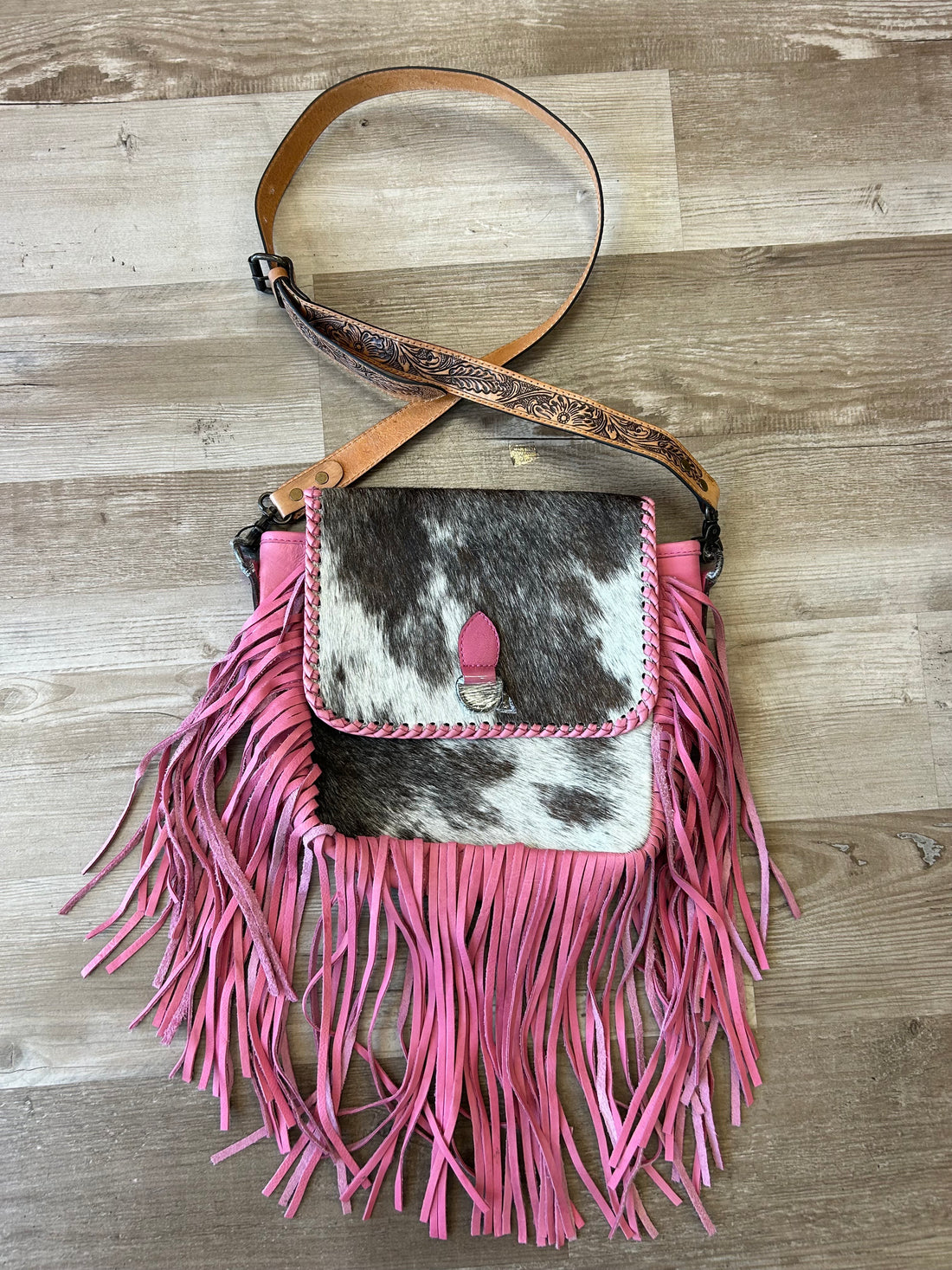 122D Brown Cowhide Leather Crossbody