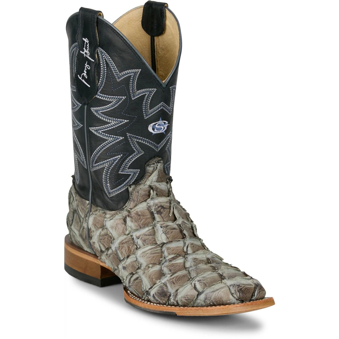 Justin® R. Watson Ocean View 11" Pirarucu Western Boot – Slate | GR5715
