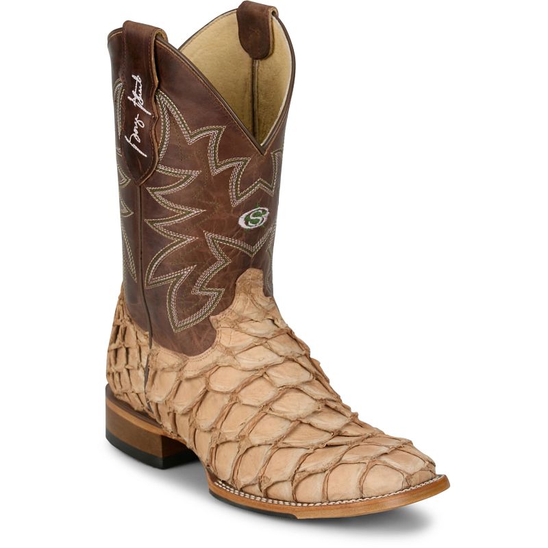 Justin® R. Watson Ocean View 11" Tan Pirarucu Western Boot – GR5716