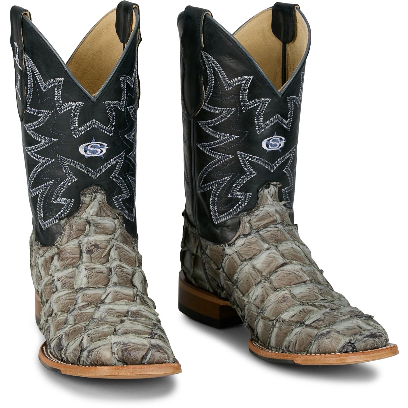 Justin® R. Watson Ocean View 11" Pirarucu Western Boot – Slate | GR5715