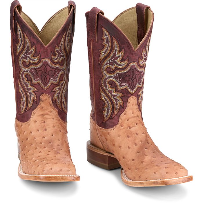 Justin Moseley 11″ Full Quill Ostrich Boot – Cognac Vintage (JE5170 / 27336)