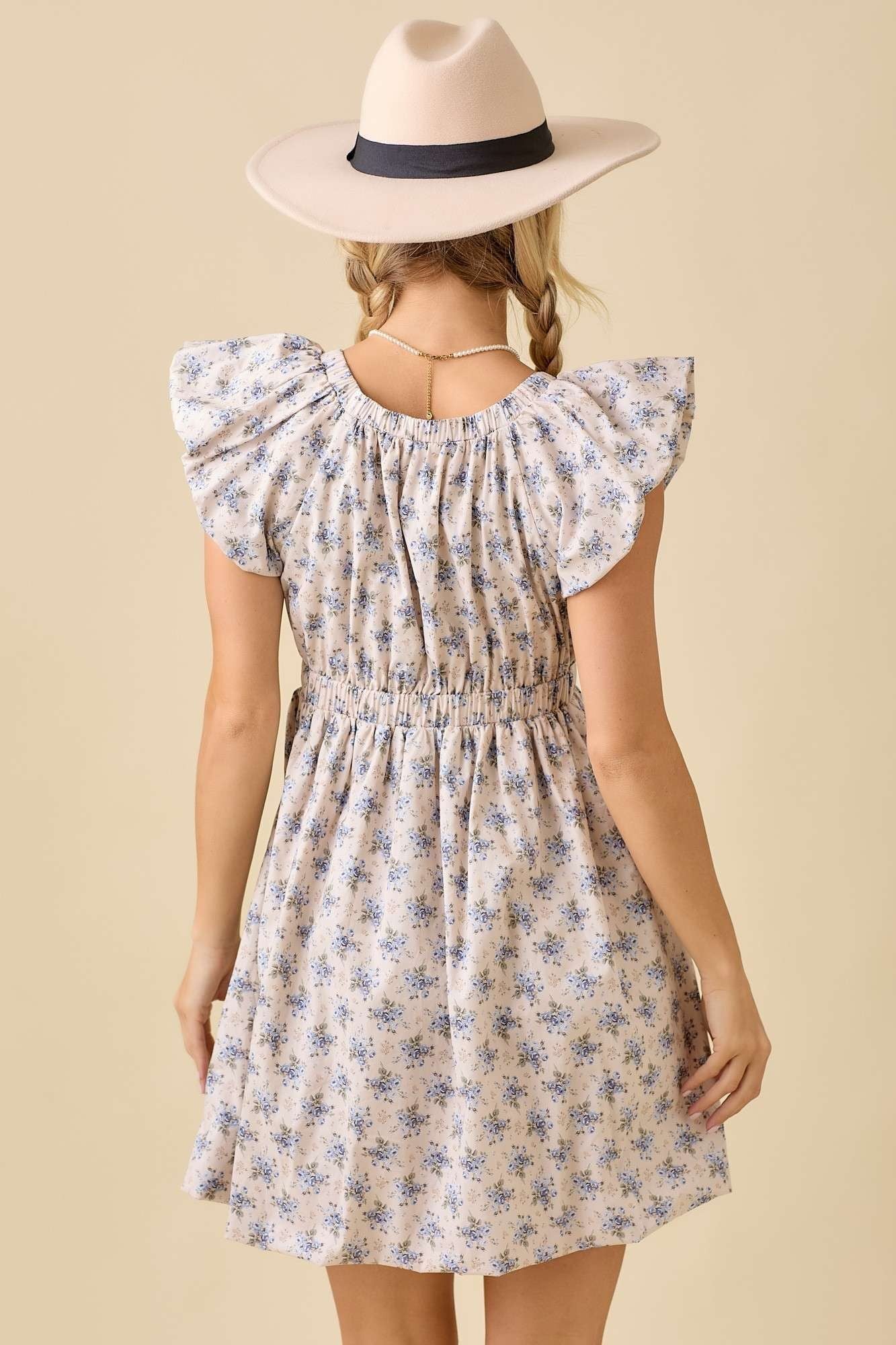 V NECK DRESS BUBBLE DRESS