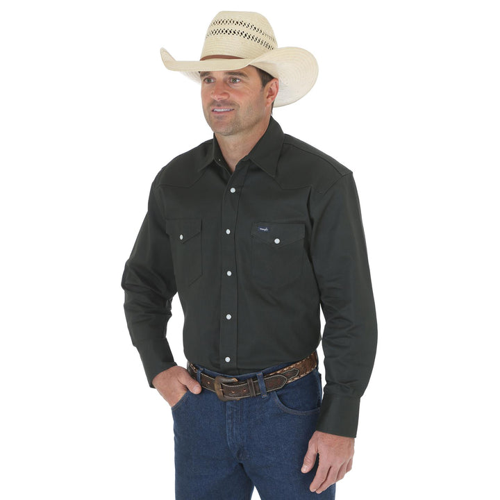 Wrangler® Cowboy Cut Work Shirt – Black Forest Green (Style MS70519)