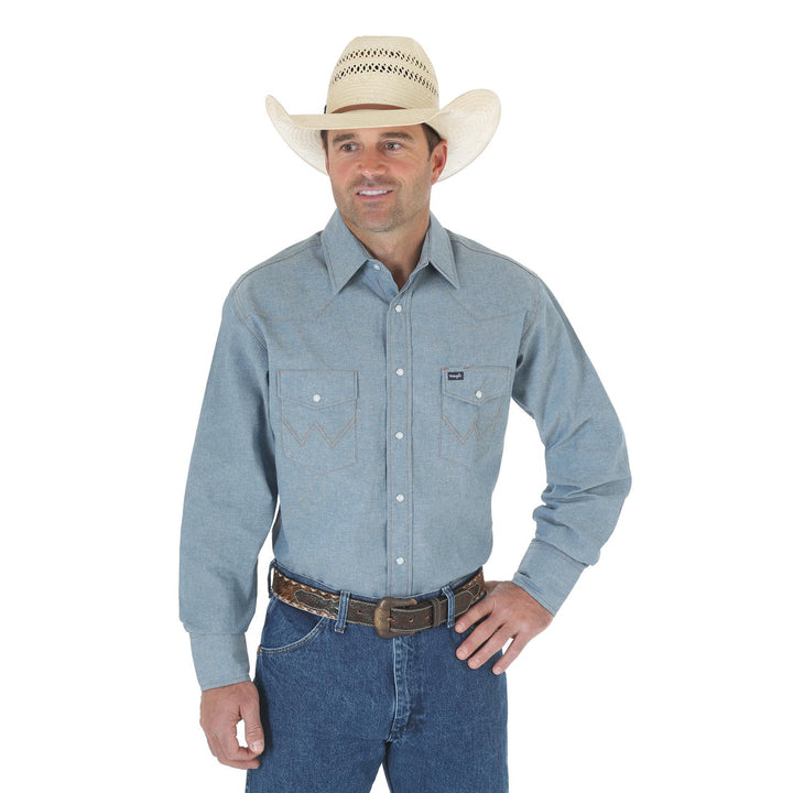 Wrangler® Authentic Cowboy Cut Chambray Work Shirt – MS70919