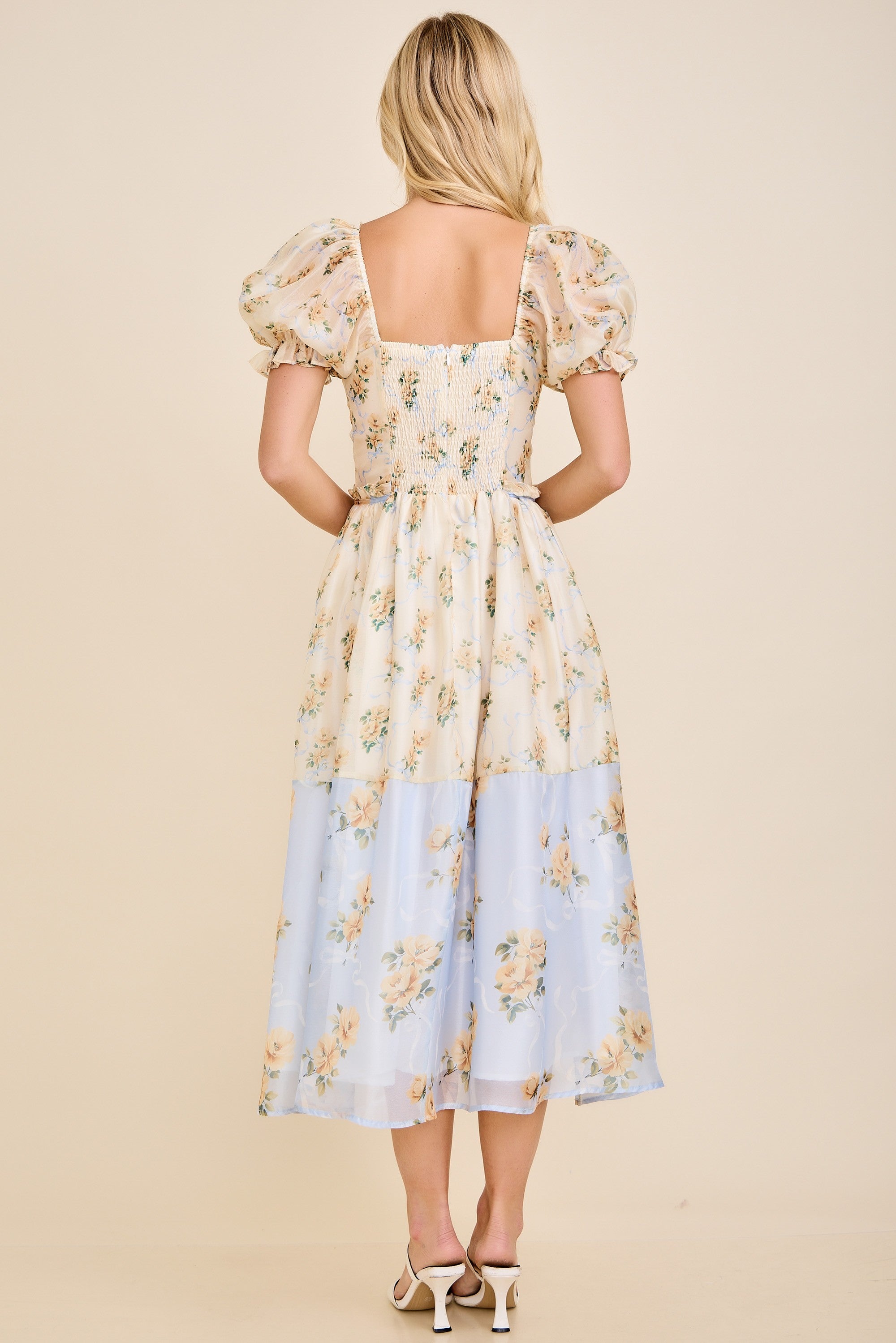 COLORBLOCK FLORAL BLUE/YELLOW
