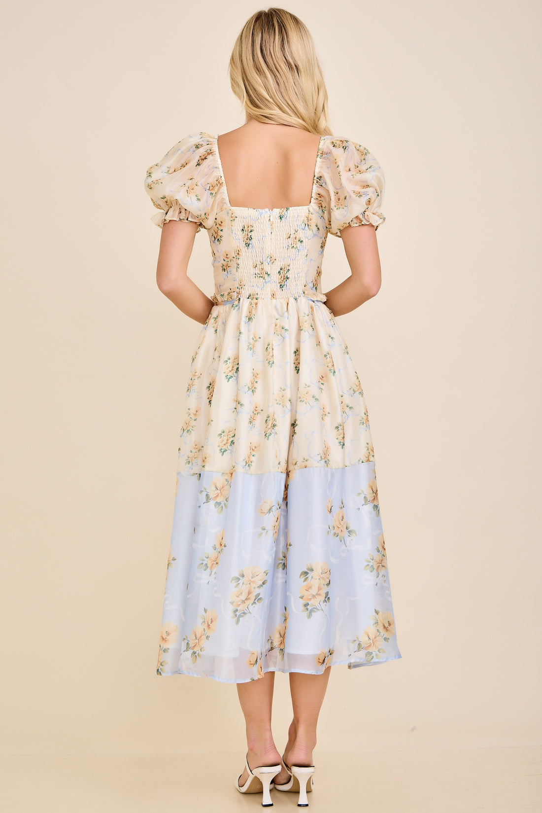COLORBLOCK FLORAL BLUE/YELLOW