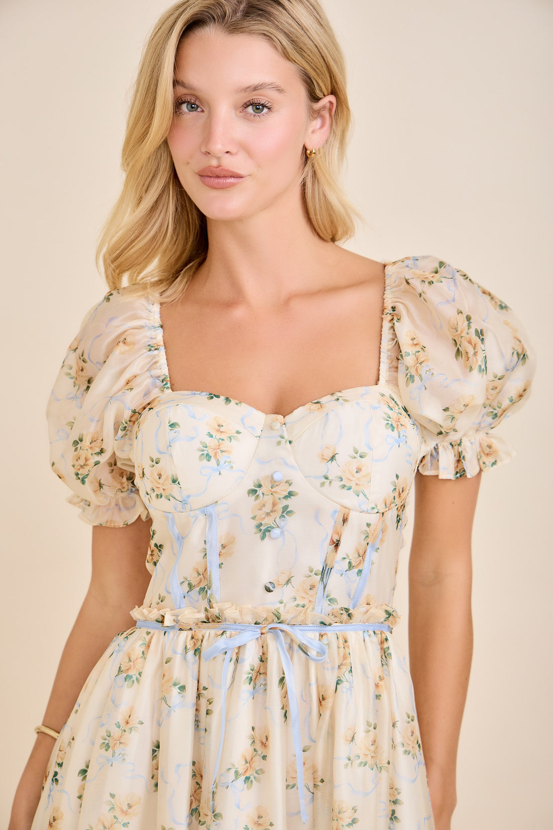 COLORBLOCK FLORAL BLUE/YELLOW
