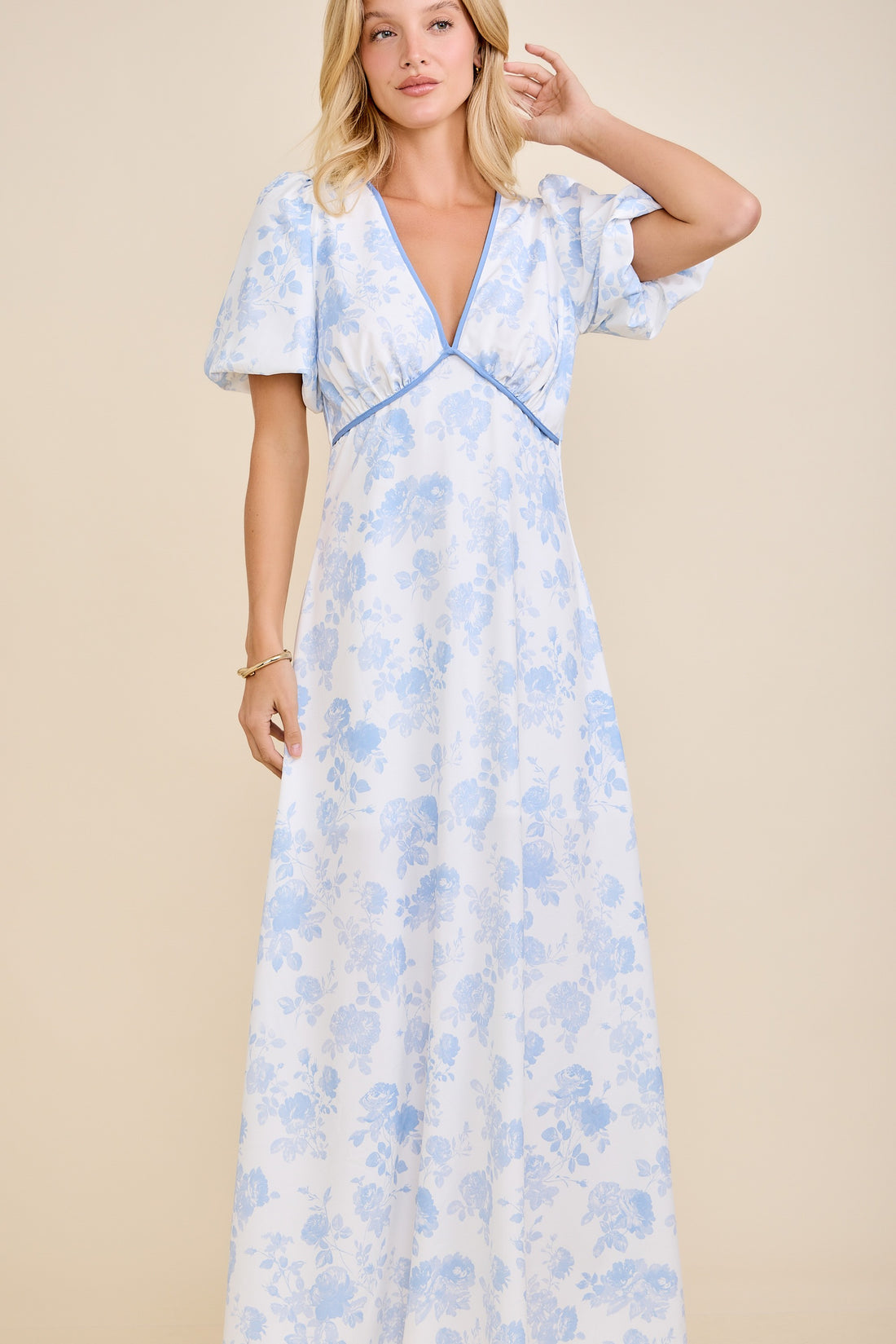LD53118-LT ELEGANT FLORAL DRESS