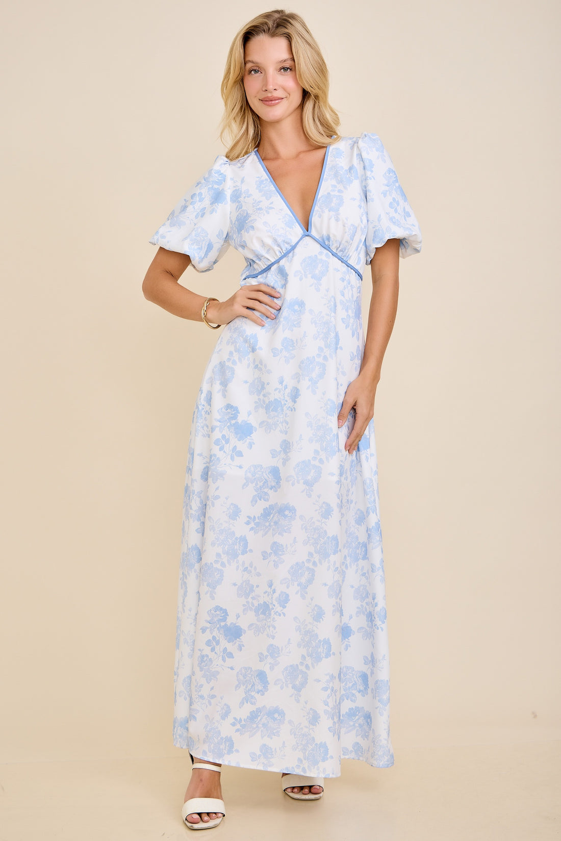 LD53118-LT ELEGANT FLORAL DRESS