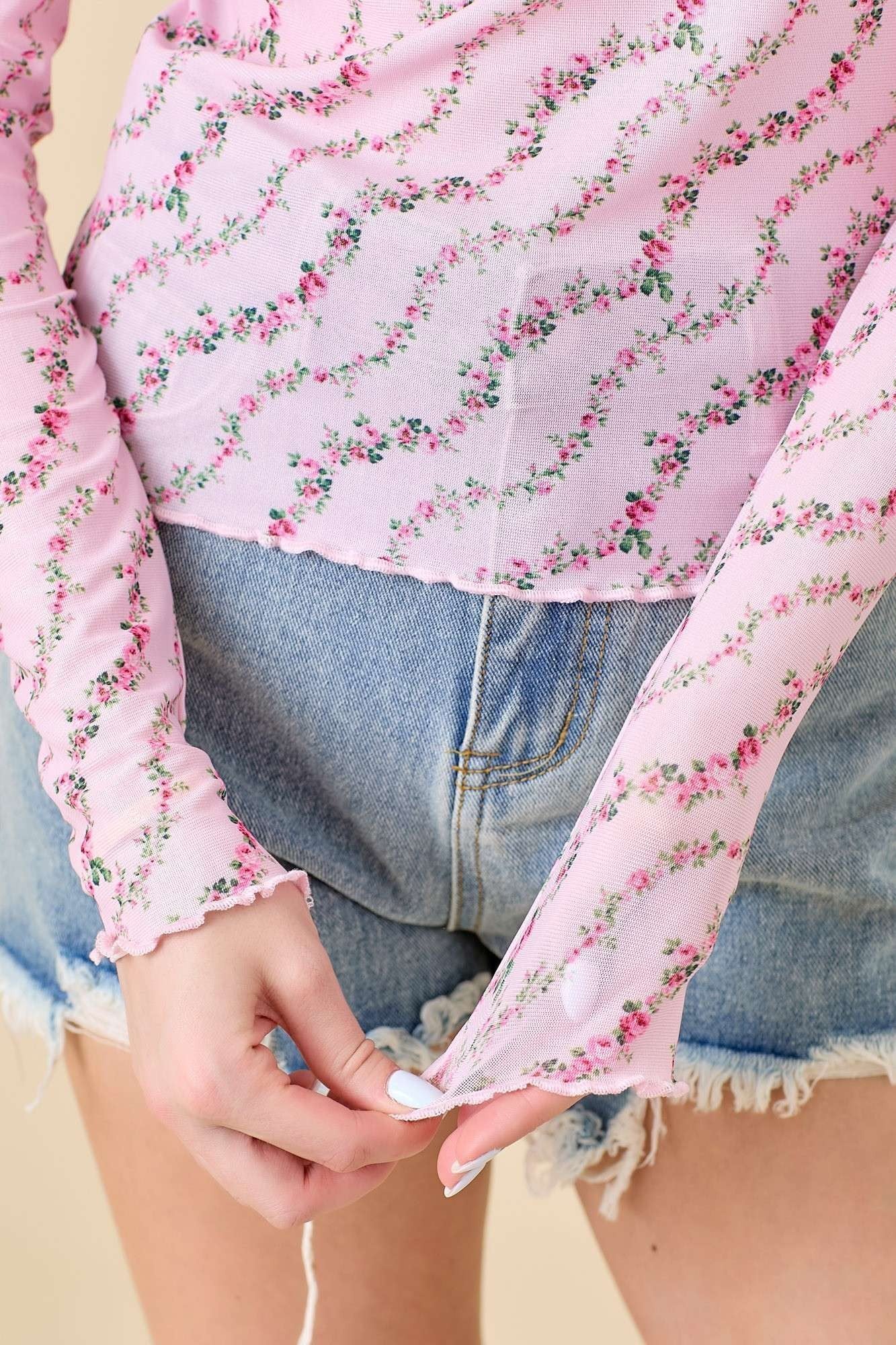 ct34317 FLORAL MESH TOP