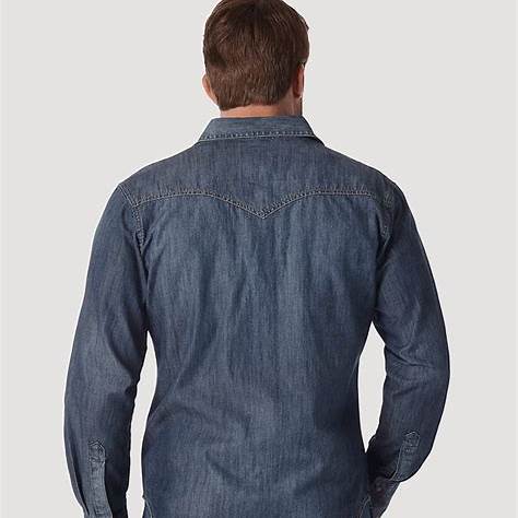 Wrangler Retro® Premium Shirt – MVR458D Blue Denim (Men)
