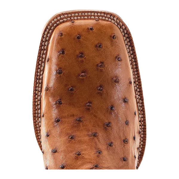R. Watson Men's Antique Saddle Bruciato Full Quill Ostrich Square Toe Cowboy Boot – RW4506