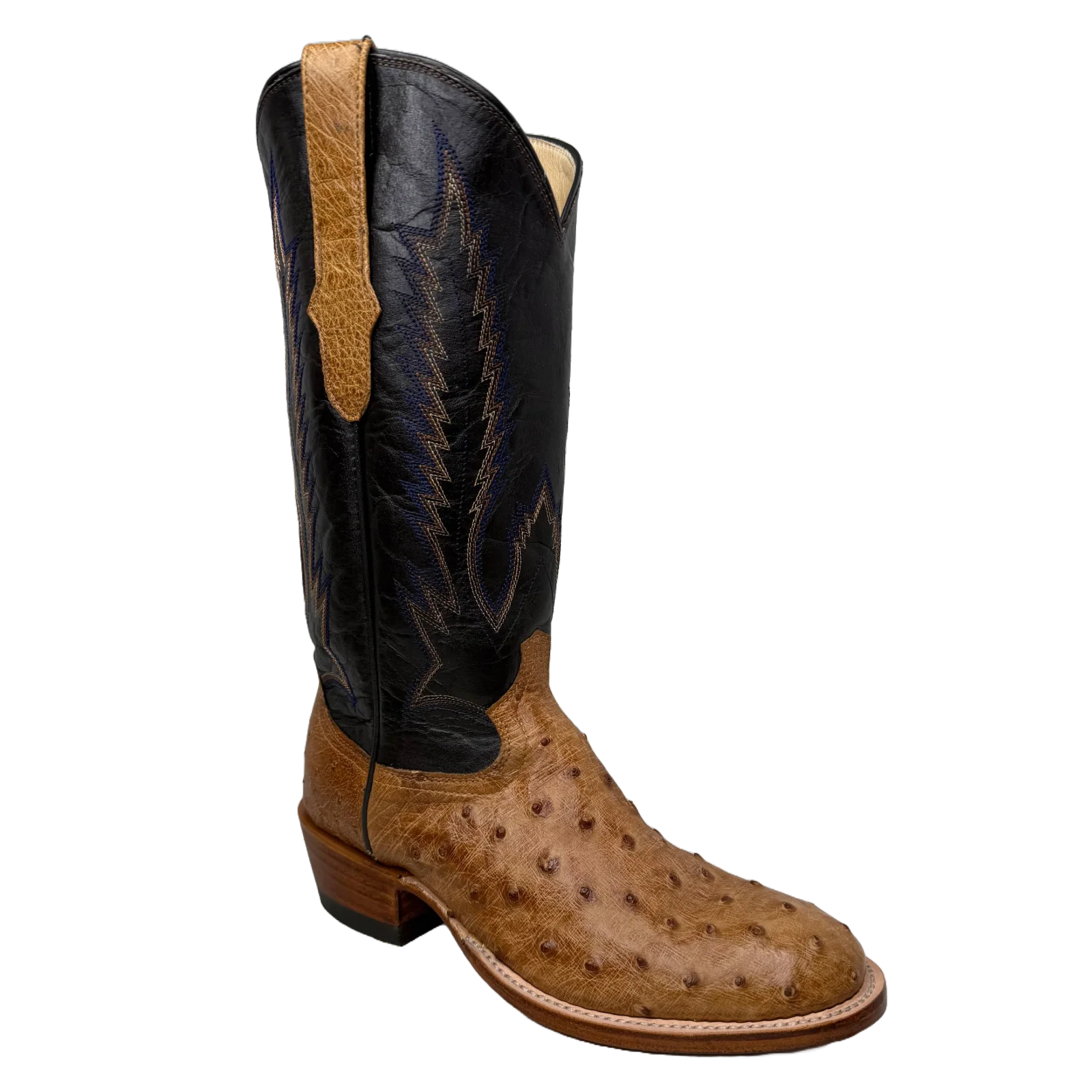 Cowtown Men's Ostrich Western Boot – Tan & Dark Brown | U77
