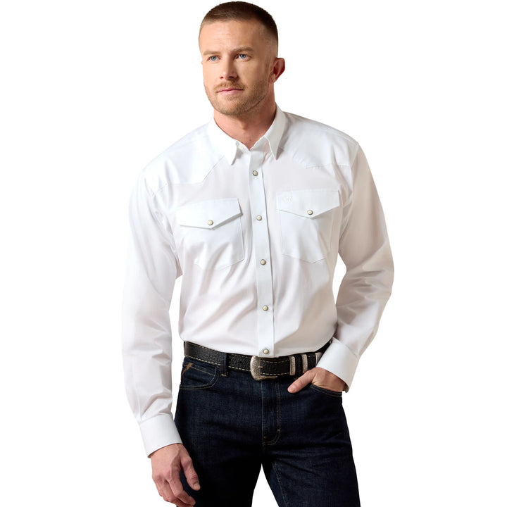 Ariat Lightweight Solid Twill Classic Fit Shirt – Men’s Western Snap Shirt (10071236)