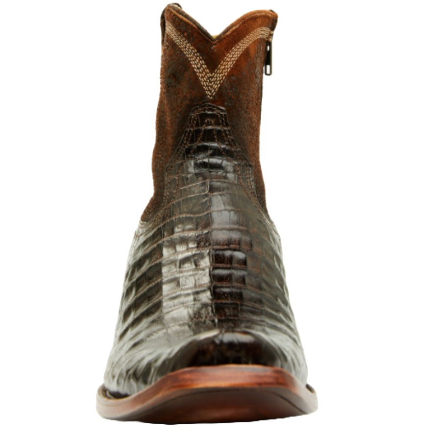 Corral A4680 Men’s Chocolate Caiman Ankle Boots – Narrow Square Toe | 7″ Shaft