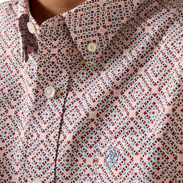 Ariat Youth Tiernan Long Sleeve Western Shirt – White Geo Print | 10071174