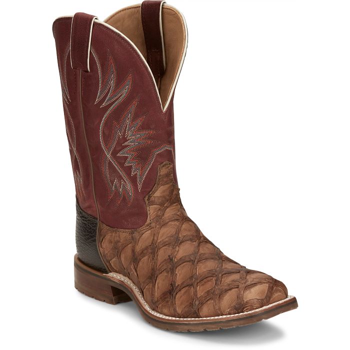 Tony Lama Prescott 11″ Pirarucu Western Boot – Toffe (Style  EP6097)