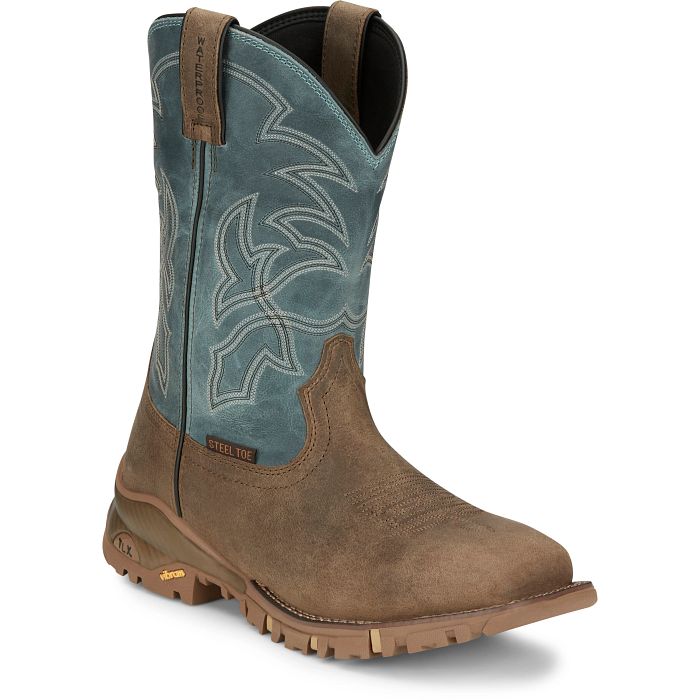 Tony Lama Roustabout 11-Inch Steel Toe Waterproof Work Boot – Tan Gaucho TW5008