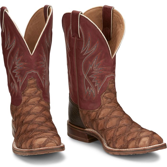 Tony Lama Prescott 11″ Pirarucu Western Boot – Toffe (Style  EP6097)