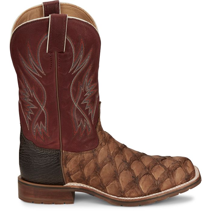Tony Lama Prescott 11″ Pirarucu Western Boot – Toffe (Style  EP6097)