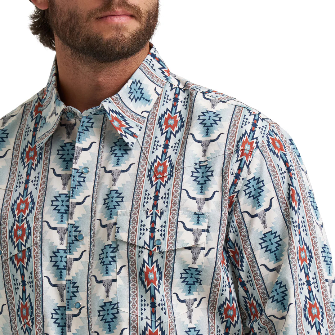 Checotah® Dress Western Long Sleeve Shirt – Classic Fit – Grey Multi (112374908)