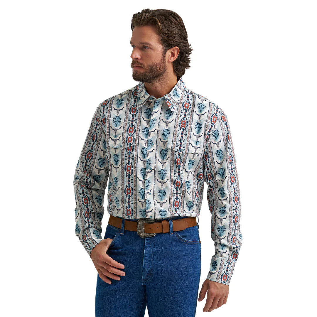 Checotah® Dress Western Long Sleeve Shirt – Classic Fit – Grey Multi (112374908)
