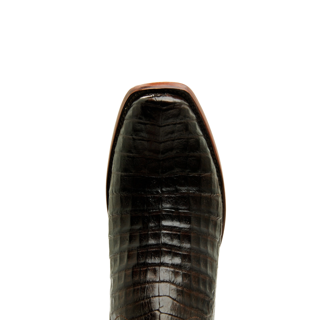 Corral A4680 Men’s Chocolate Caiman Ankle Boots – Narrow Square Toe | 7″ Shaft