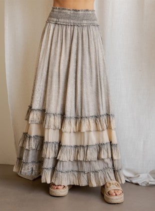 Rustic Ruffled Maxi Skirt